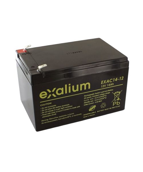 Exalium 12 V, Faston F2 Lead Acid Battery, 14 Ah, 95mm x 98 mm x 151 mm