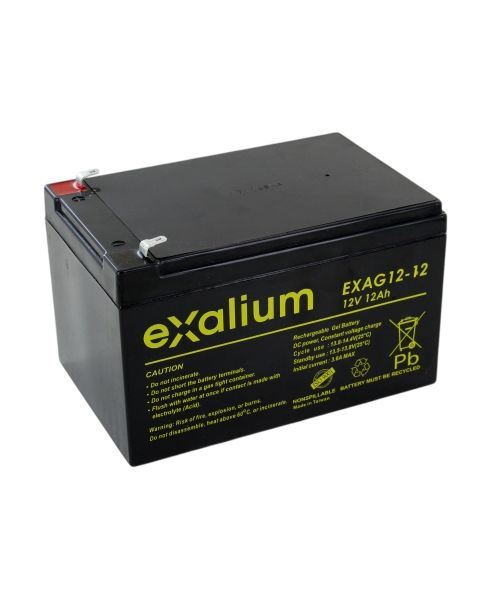 Exalium 12 V, Faston F2 Lead Acid Battery, 12 Ah, 93mm x 98 mm x 151 mm