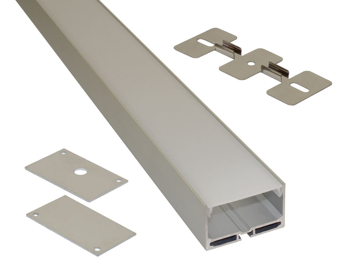 ext11 PowerLED LED Strip Extrusion & Diffuser EXT for Under Cabinet Lighting, Cove Lighting, Skirting Board Lighting, Shelve