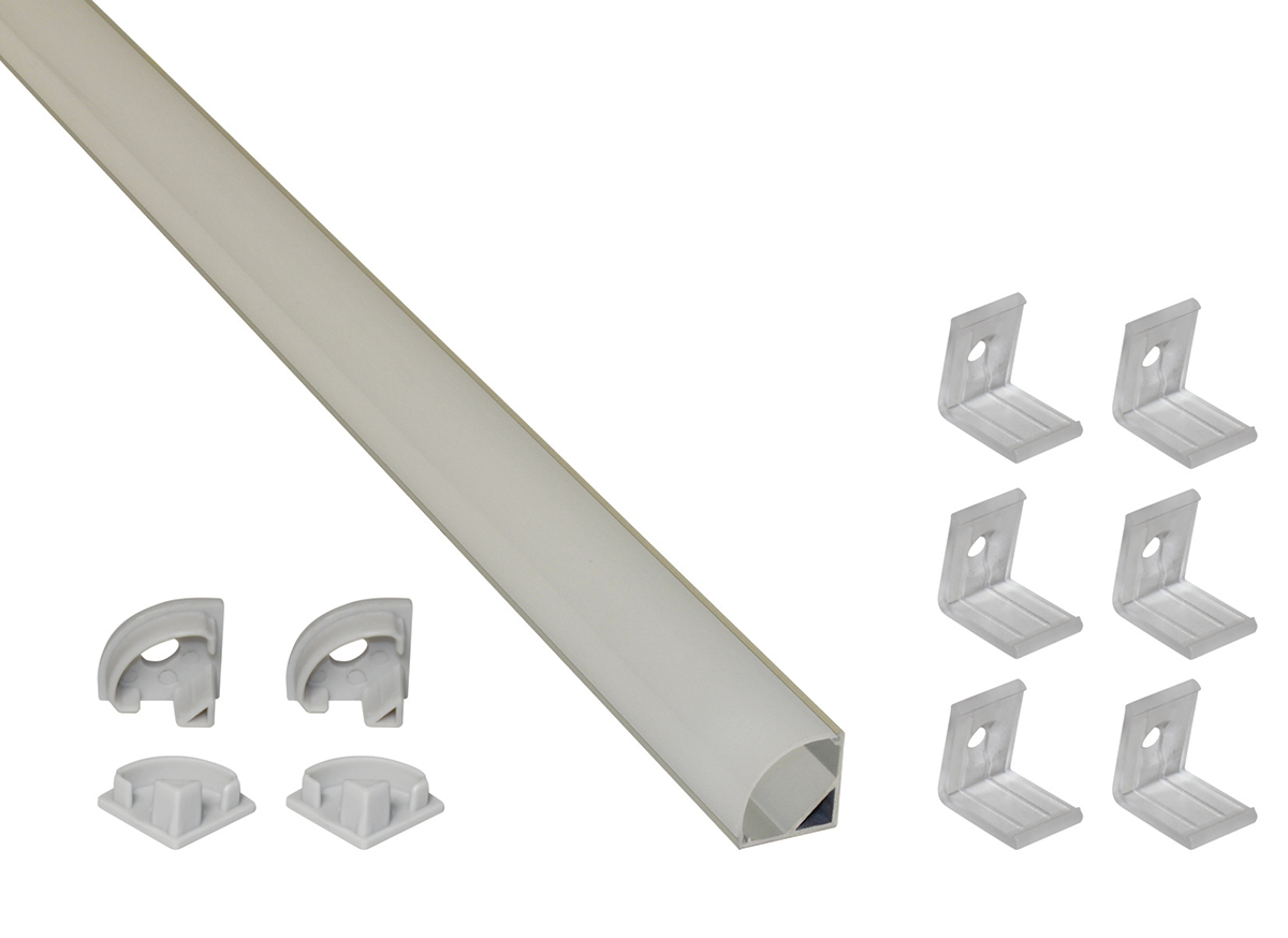 PowerLED LED Strip Extrusion & Diffuser EXT for Cove Lighting, Shelve Lighting, Under Cabinet Lighting, Skirting Board