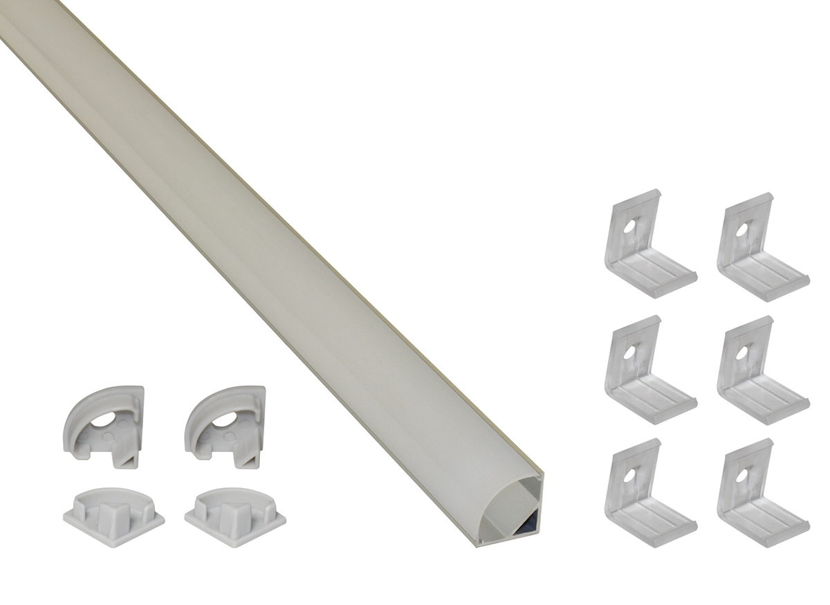ext6 PowerLED LED Strip Extrusion & Diffuser EXT for Cove Lighting, Shelve Lighting, Under Cabinet Lighting, Skirting Board