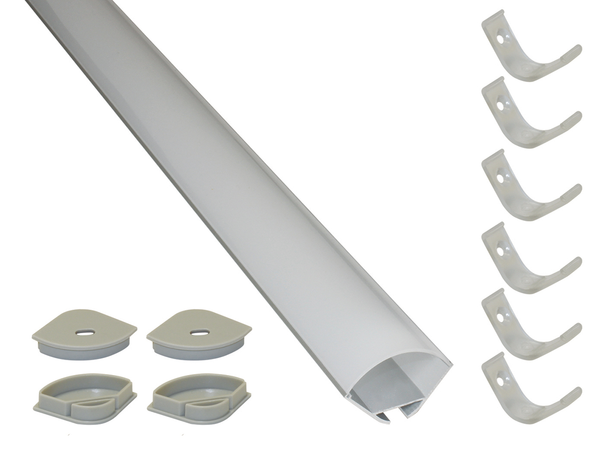 PowerLED LED Strip Extrusion & Diffuser EXT for Skirting Board Lighting, Under Cabinet Lighting, Shelve Lighting, Cove