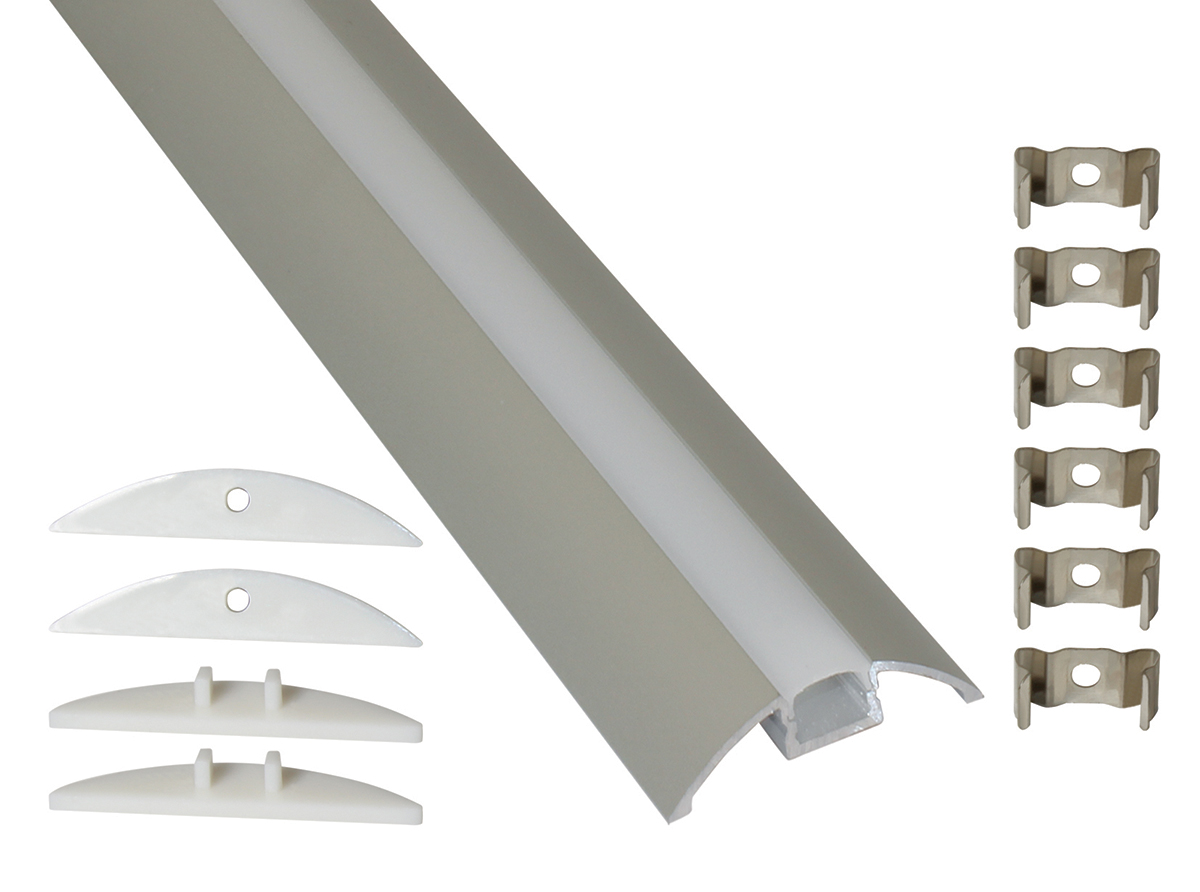 PowerLED LED Strip Extrusion & Diffuser EXT for Under Cabinet Lighting, Shelve Lighting, Skirting Board Lighting, Cove