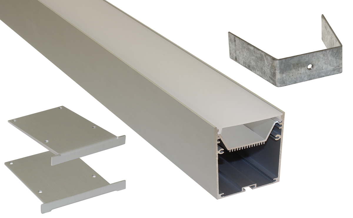 ext8 PowerLED LED Strip Extrusion & Diffuser EXT for Under Cabinet Lighting, Shelve Lighting, Skirting Board Lighting, Cove