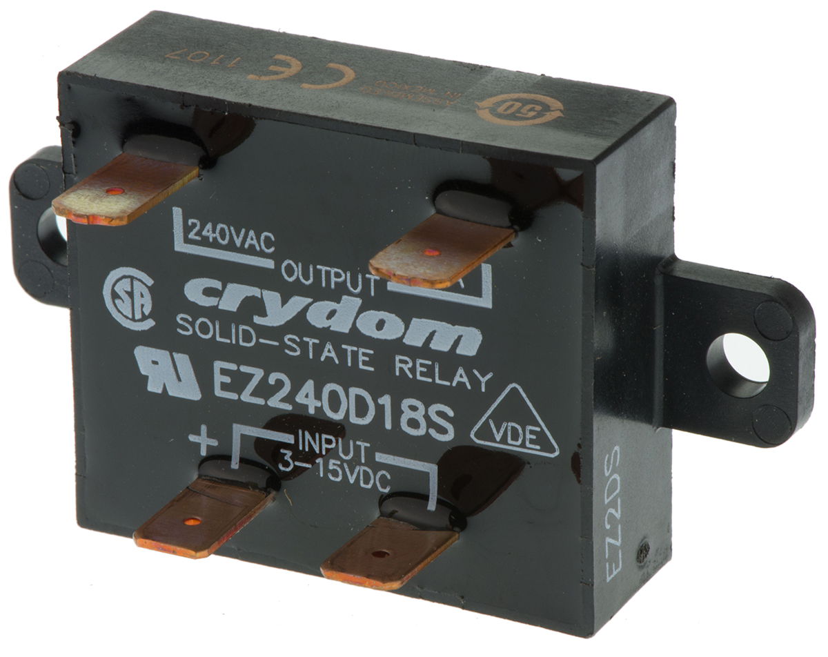 Sensata / Crydom EZ Series Solid State Relay, 18 A Load, Panel Mount, 280 V Load, 15V dc Control