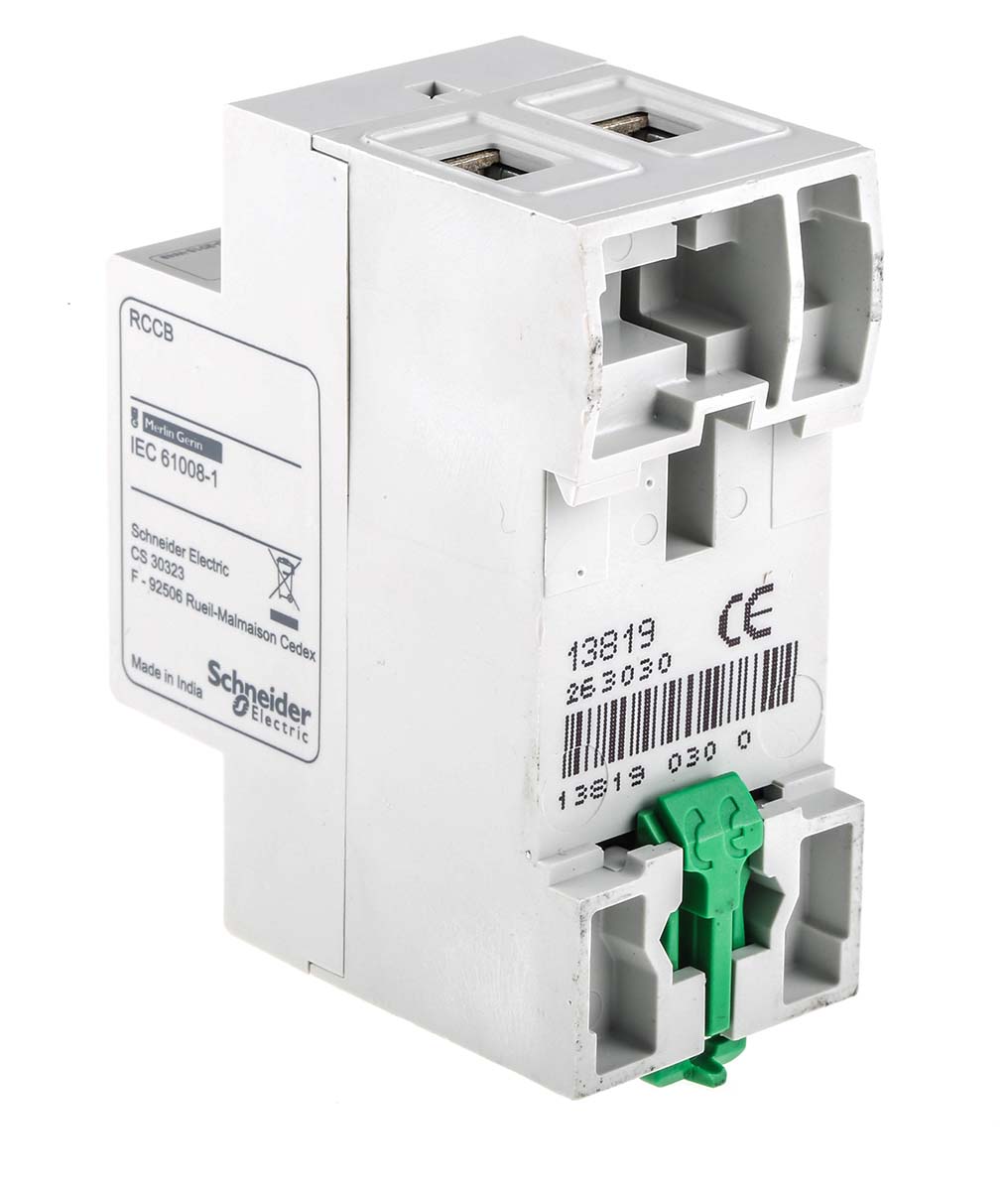 ez9r33263 Schneider Electric Easy9 Series Residual Current Circuit Breaker, 63A, 2-Pole, 30 mA, Type AC, 500 A 230V ac