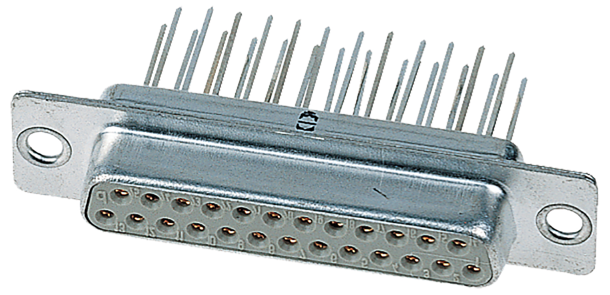HARTING D-Sub 9 Way Through Hole D-sub Connector Socket, 2.74mm Pitch, with Fixing Flange (Feed Through Hole Dia. 3.1