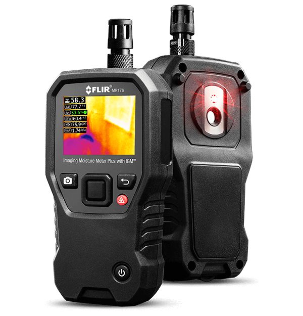 FLIR MR176 Moisture Meter, +50 °C, 100 % RH Max, ±0.05 (Vapor Pressure) kPa, ±0.25 (Mixing Ratio) g/kg, ±0.6 (Air