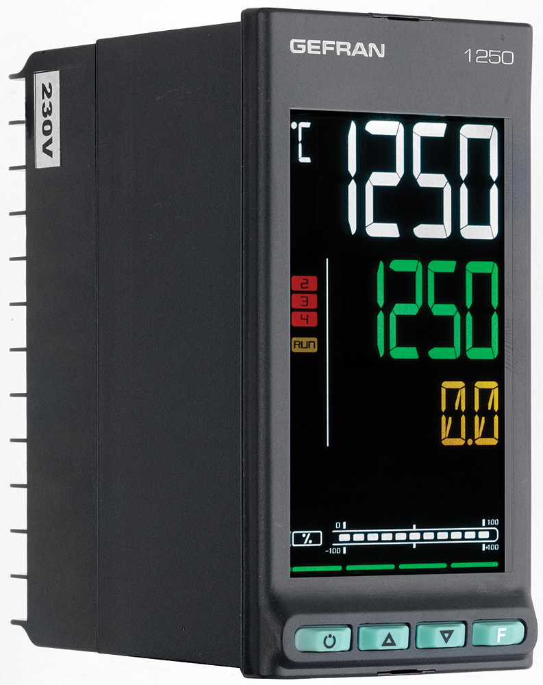 Gefran 650-1250-1350 Panel PID Temperature Controller, 2 Output Relay 240V Temperature Control