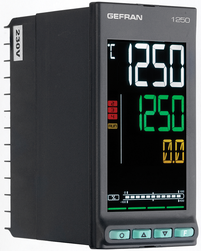 Gefran 1250 Panel PID Temperature Controller, 3 Output Relay 27V PID Controller
