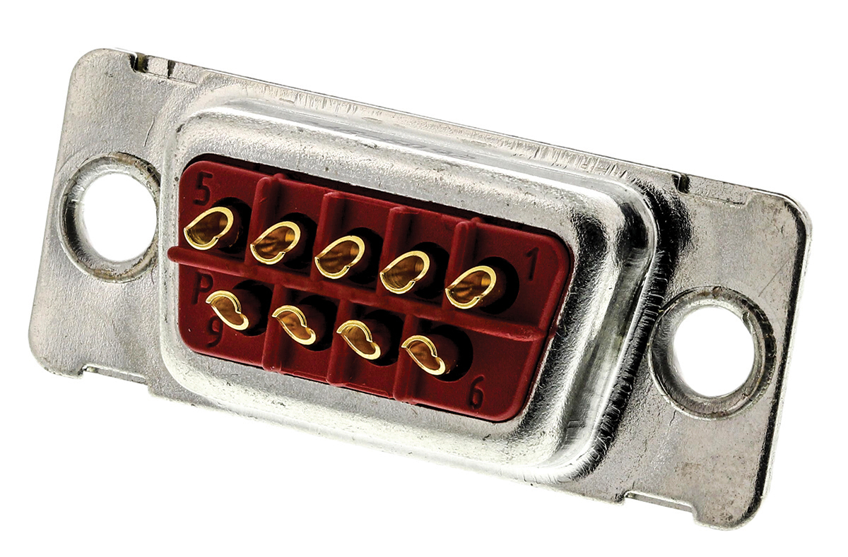 FCT from Molex 173110 9 Way Straight Panel Mount D-Sub Connector, with Locking Screw Male