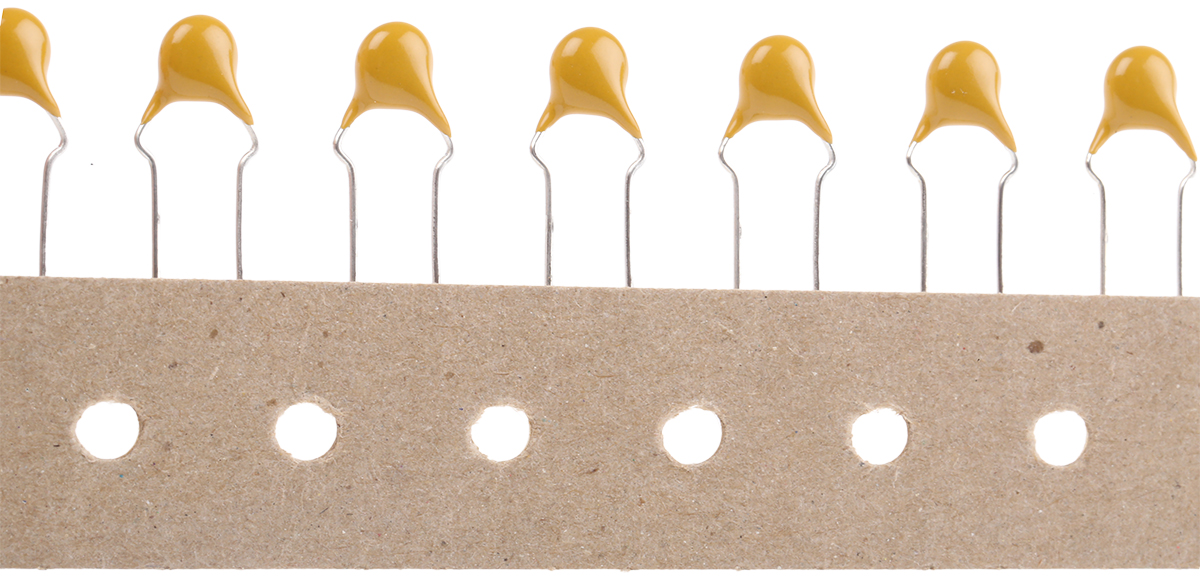 Vishay Single Layer Ceramic Capacitor 100 pF 2kV dc ±10 % Y5R Dielectric, F, Through Hole 125 °C Max Op. Temp.
