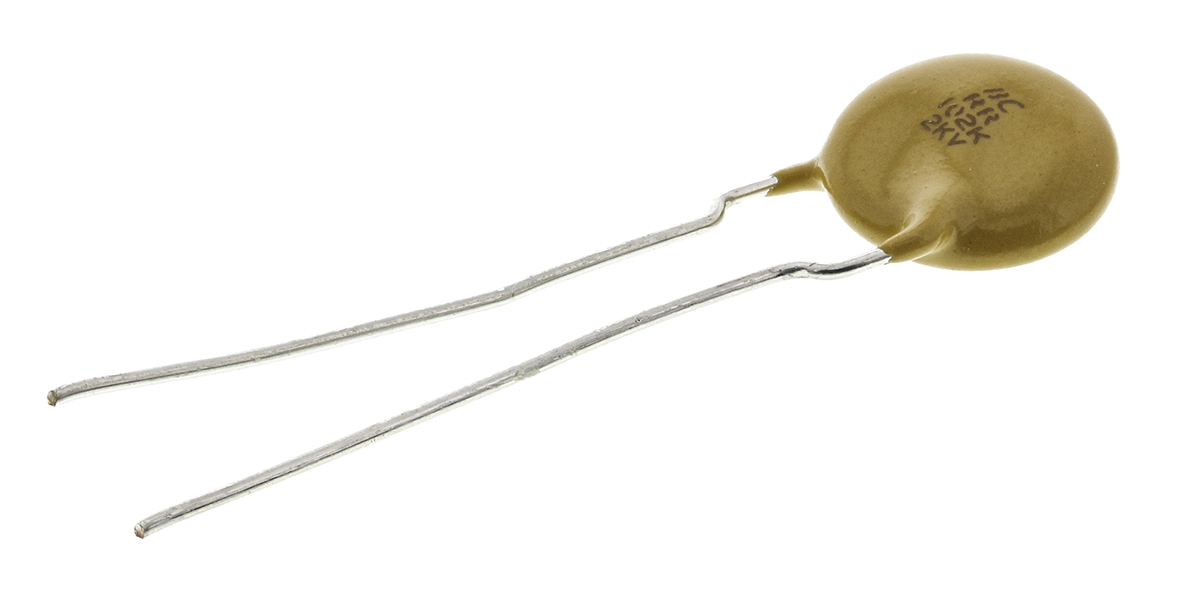 Vishay Single Layer Ceramic Capacitor 1 nF 2kV dc ±10 % Y5R Dielectric, F, Through Hole 125 °C Max Op. Temp.