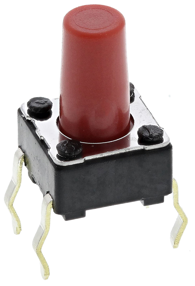 Alps Alpine Red Keyboard Switch, SPST 50 mA @ 12 V dc 6mm Snap-In