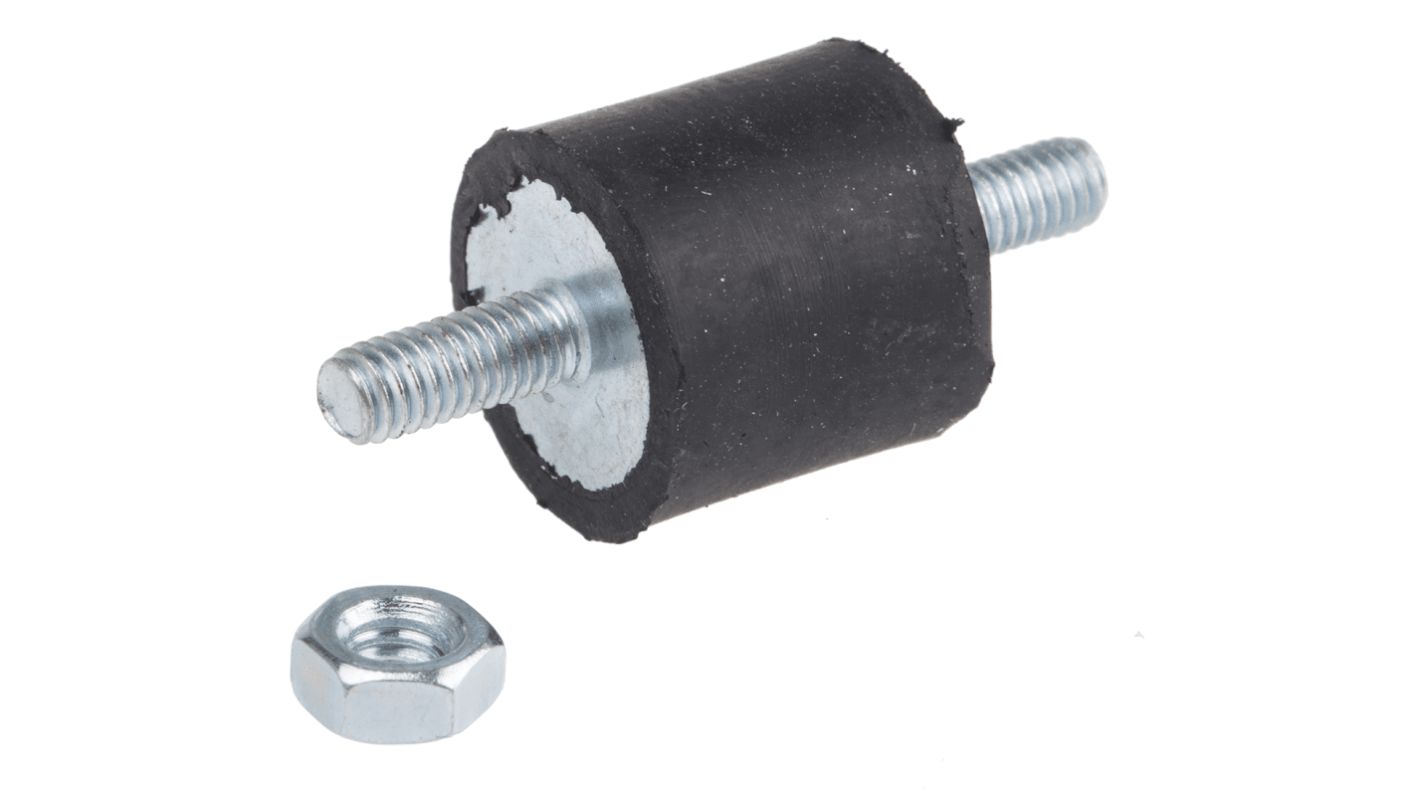 FIBET Cylindrical M4 Anti-Vibration Mount, Male to Male Bobbin with 24.6 daN Compression Load