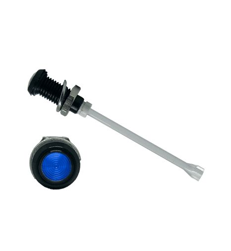 RHD-1140-F9PZB67PR Bivar, Panel Mount Vertical LED Light Pipe, Blue Round Lens