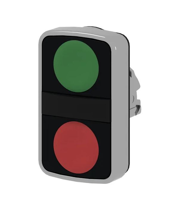 zb4ba7341 METAL FLUSH TWO BUTTON GREEN/RED