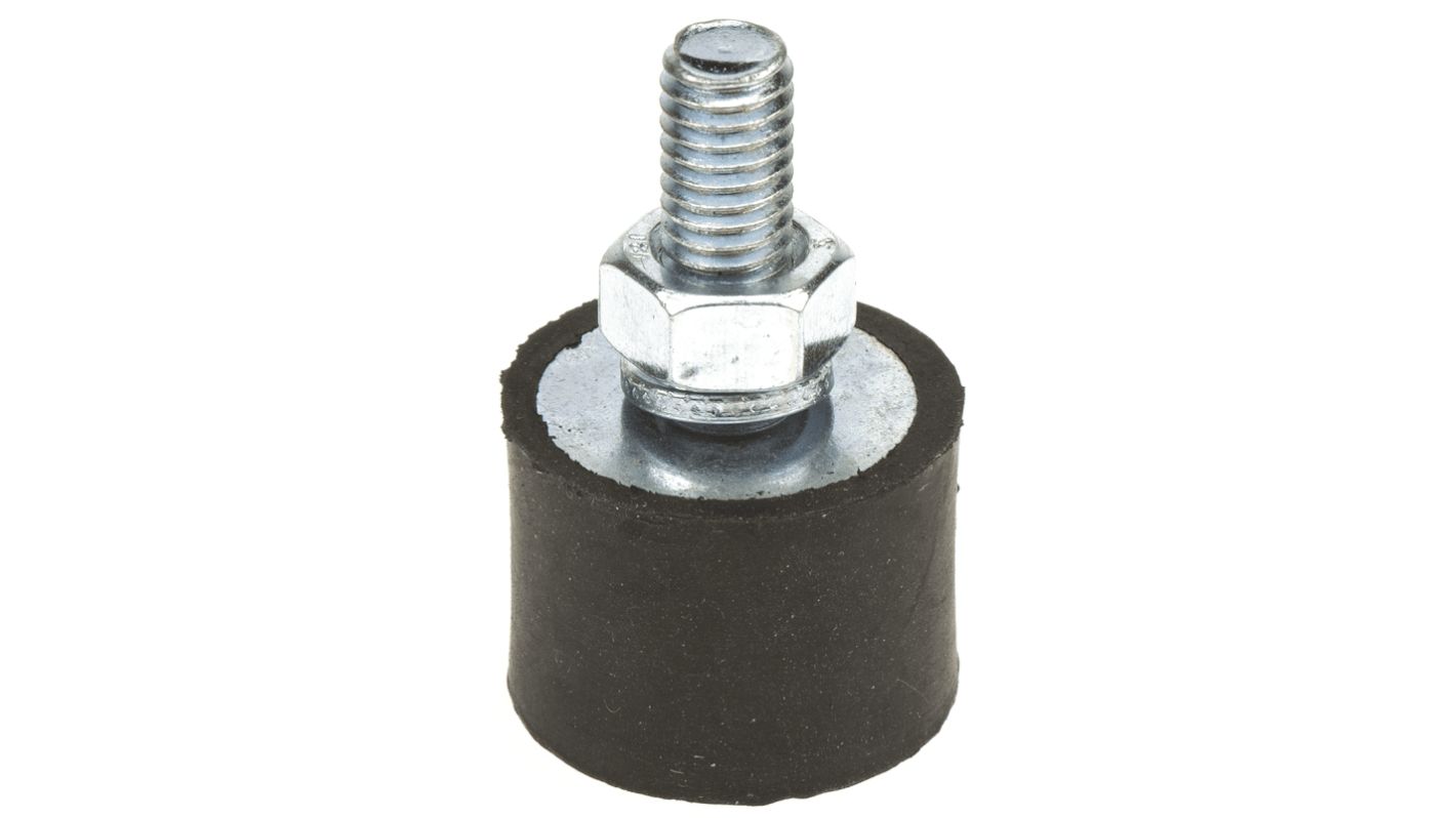 FIBET Cylindrical M6 Anti-Vibration Mount, Male to Female Bobbin with 23.4 daN Compression Load