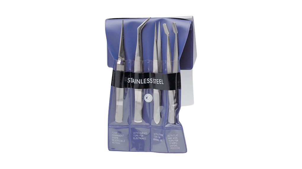 Proskit 110 → 120 mm, AISI 430, Tweezer Set