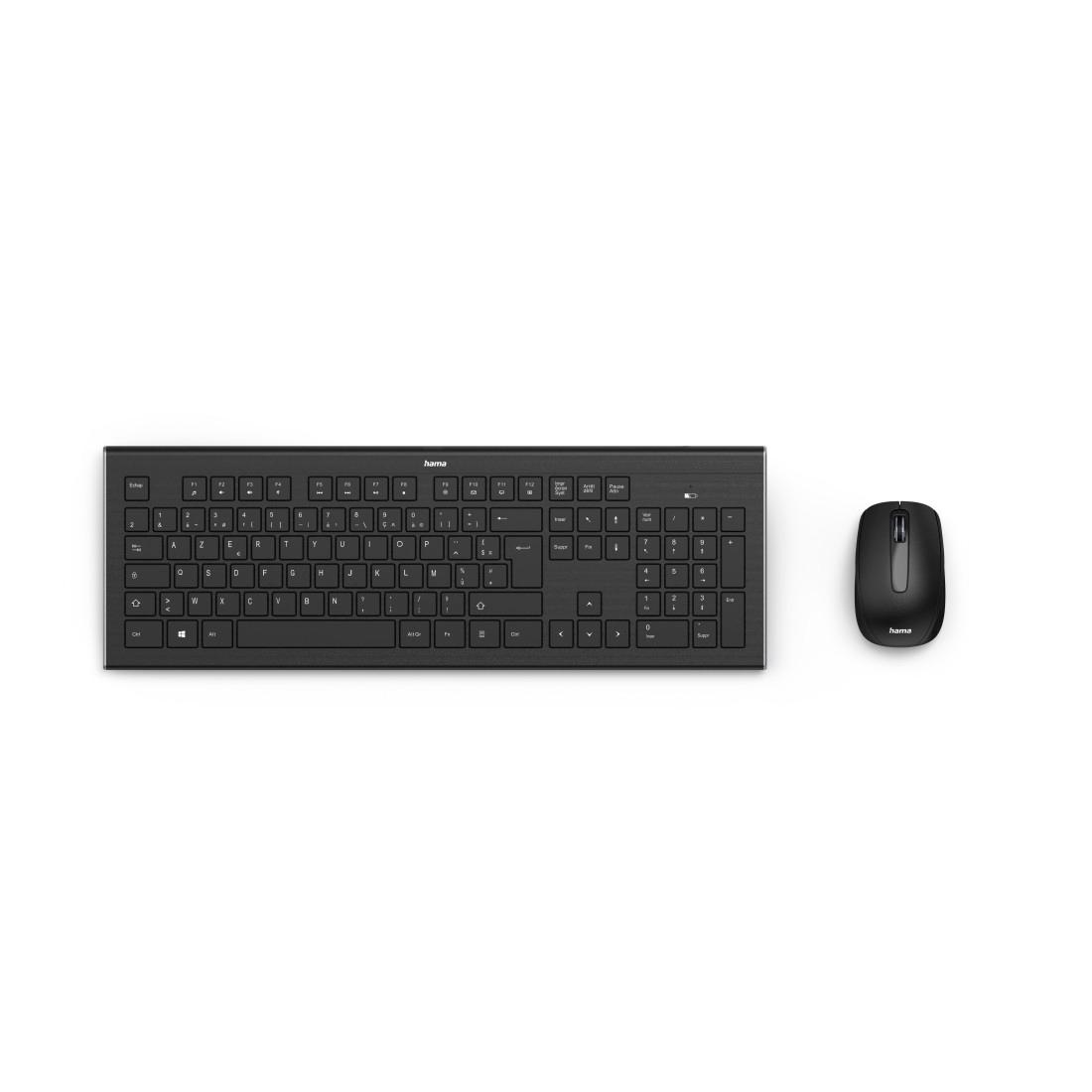 f2182664 Hama F2182664 Wireless Standard Keyboard & Mouse Set, AZERTY (France), Black