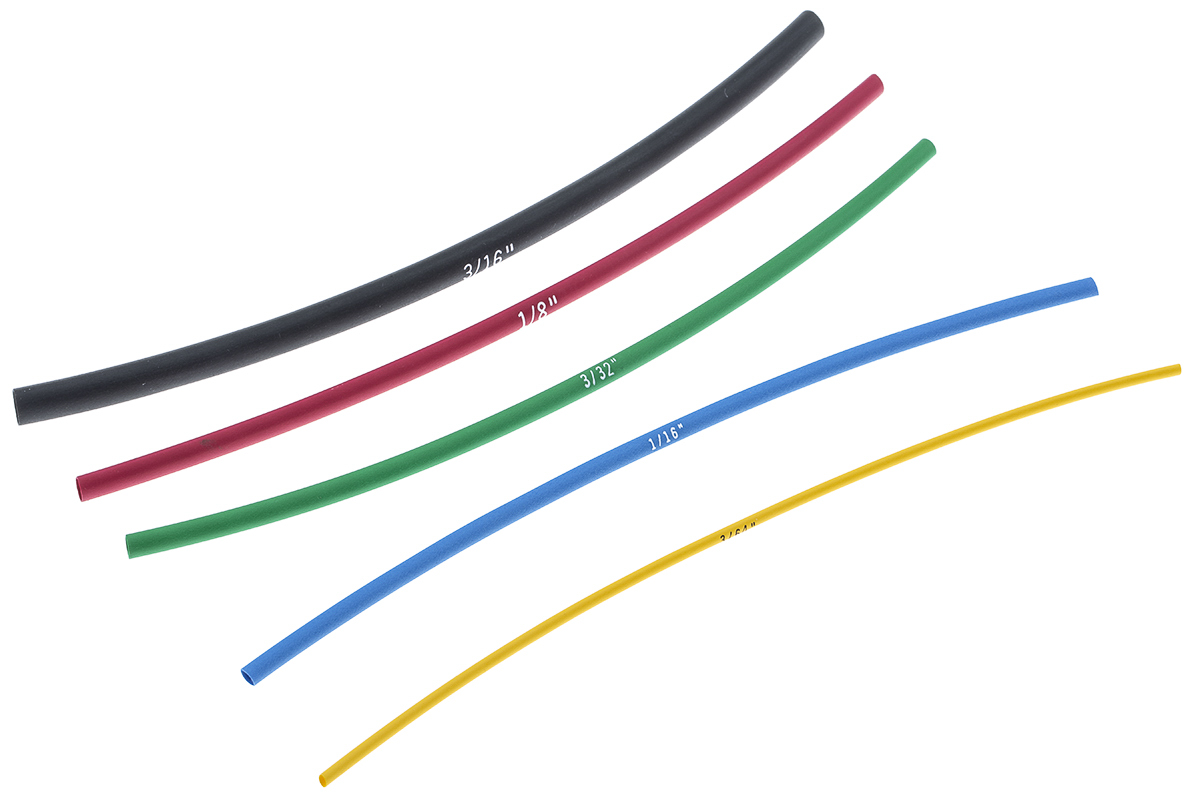 Alpha Wire Heat Shrink Tubing, Black x 152mm Length 2:1 Ratio, FIT Shrink Tubing Series