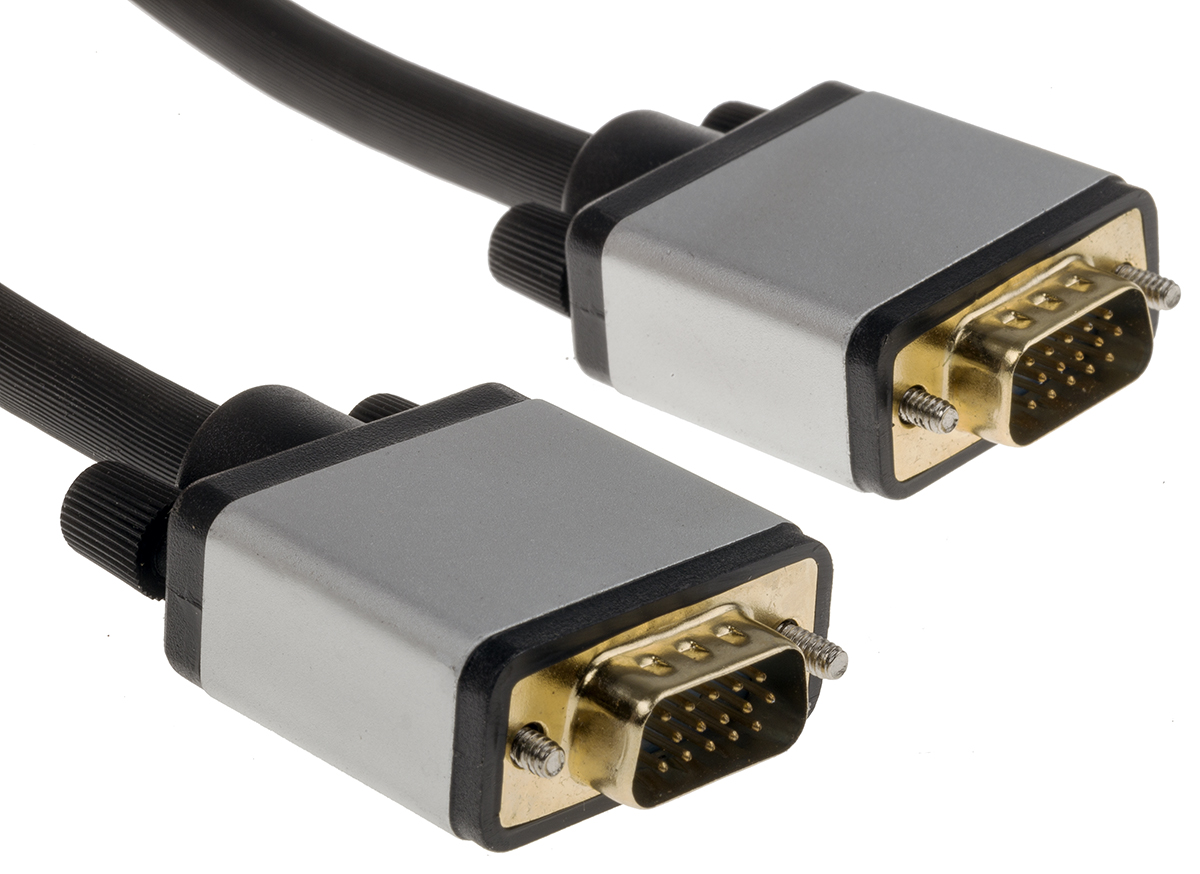 RS PRO Male SVGA to Male SVGA Cable, 3m Black