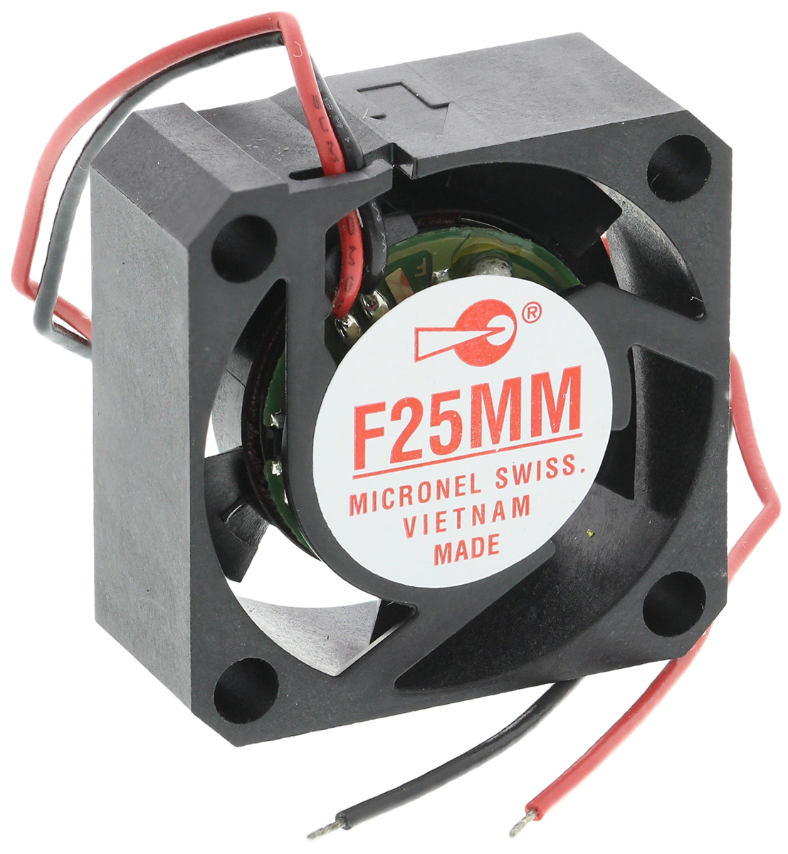 Micronel F25 Series Axial Fan, 12V dc, 3.84 m³/h, 720 mW, 80 mA Max 25 mm 25mm 10 mm