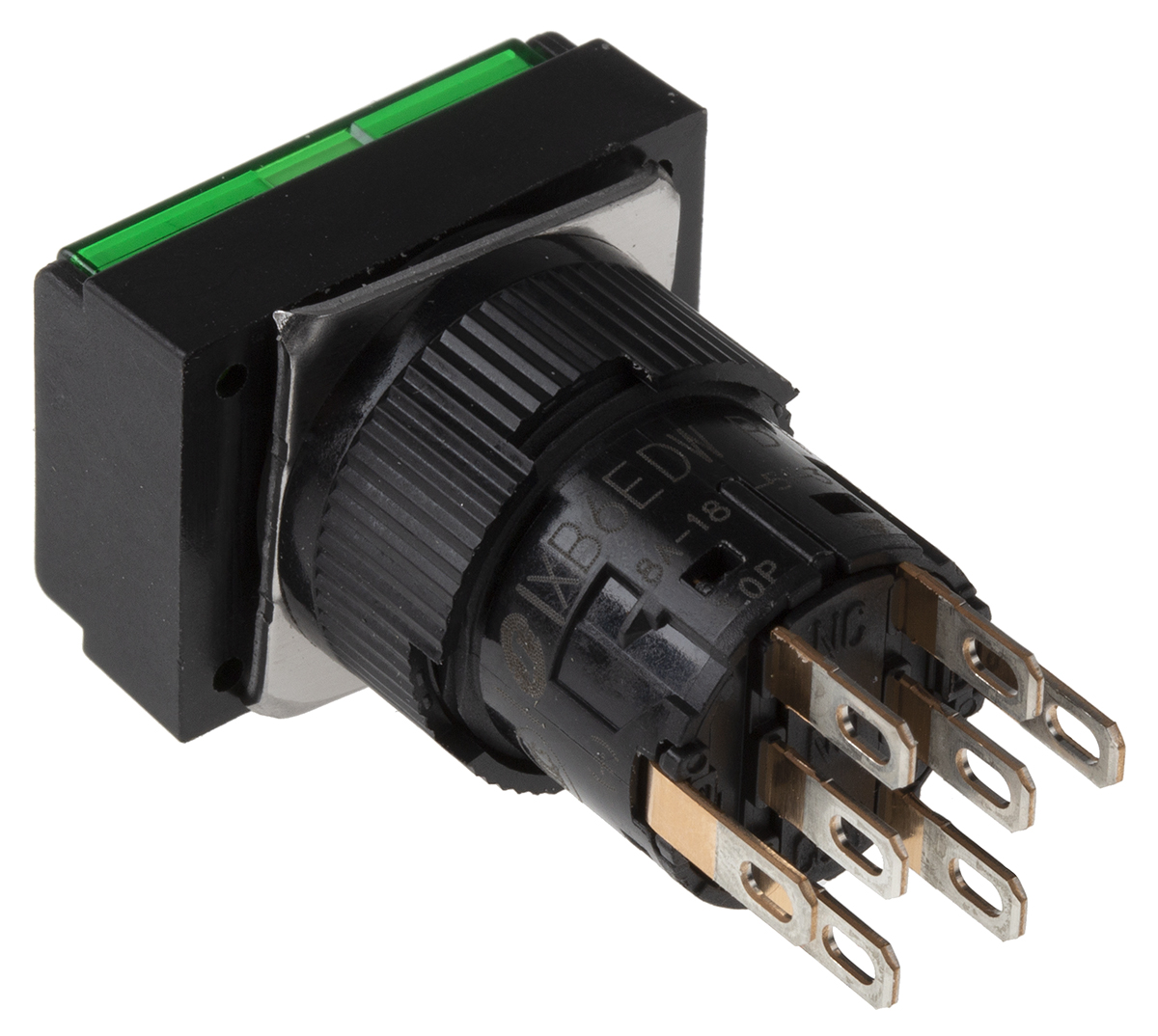 xb6edw3b2p Schneider Electric Harmony XB6E Illuminated Green Push Button DPDT-2NO/2NC Spring Return