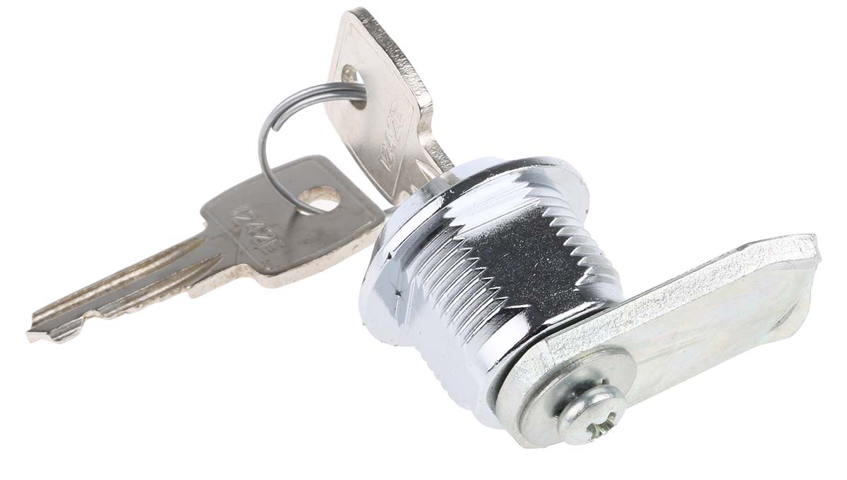 f328-03-2-1242e Euro-Locks a Lowe & Fletcher group Company Black Die Cast Zinc, Plastic Camlock, 16 mm Panel-to-Tongue 23 x 20.2 mm, Key