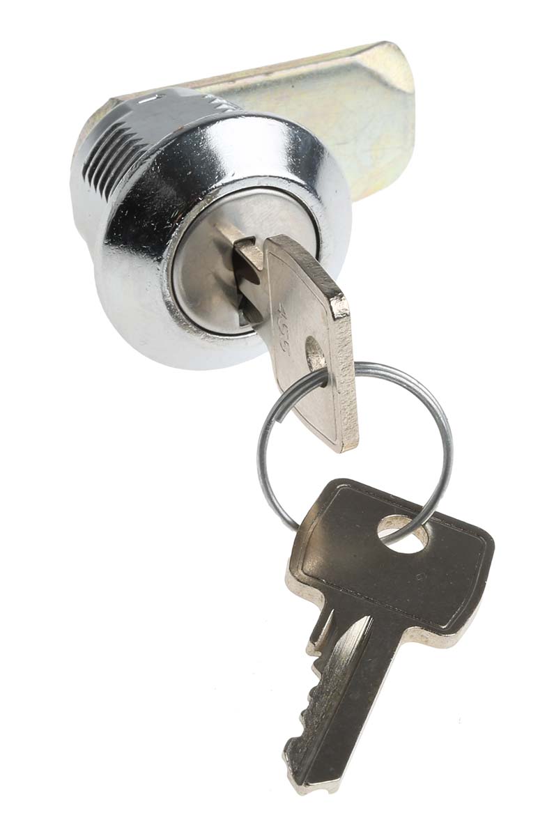 f328-03-2-455e Euro-Locks a Lowe & Fletcher group Company Black Plastic, Die Cast Zinc Camlock, 16 mm Panel-to-Tongue 23 x 20.2 mm, Key