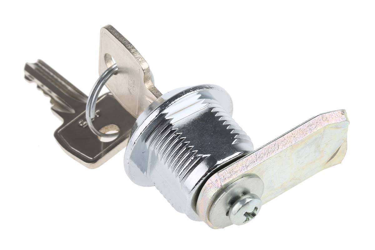 f328-03-2-455e Euro-Locks a Lowe & Fletcher group Company Black Plastic, Die Cast Zinc Camlock, 16 mm Panel-to-Tongue 23 x 20.2 mm, Key