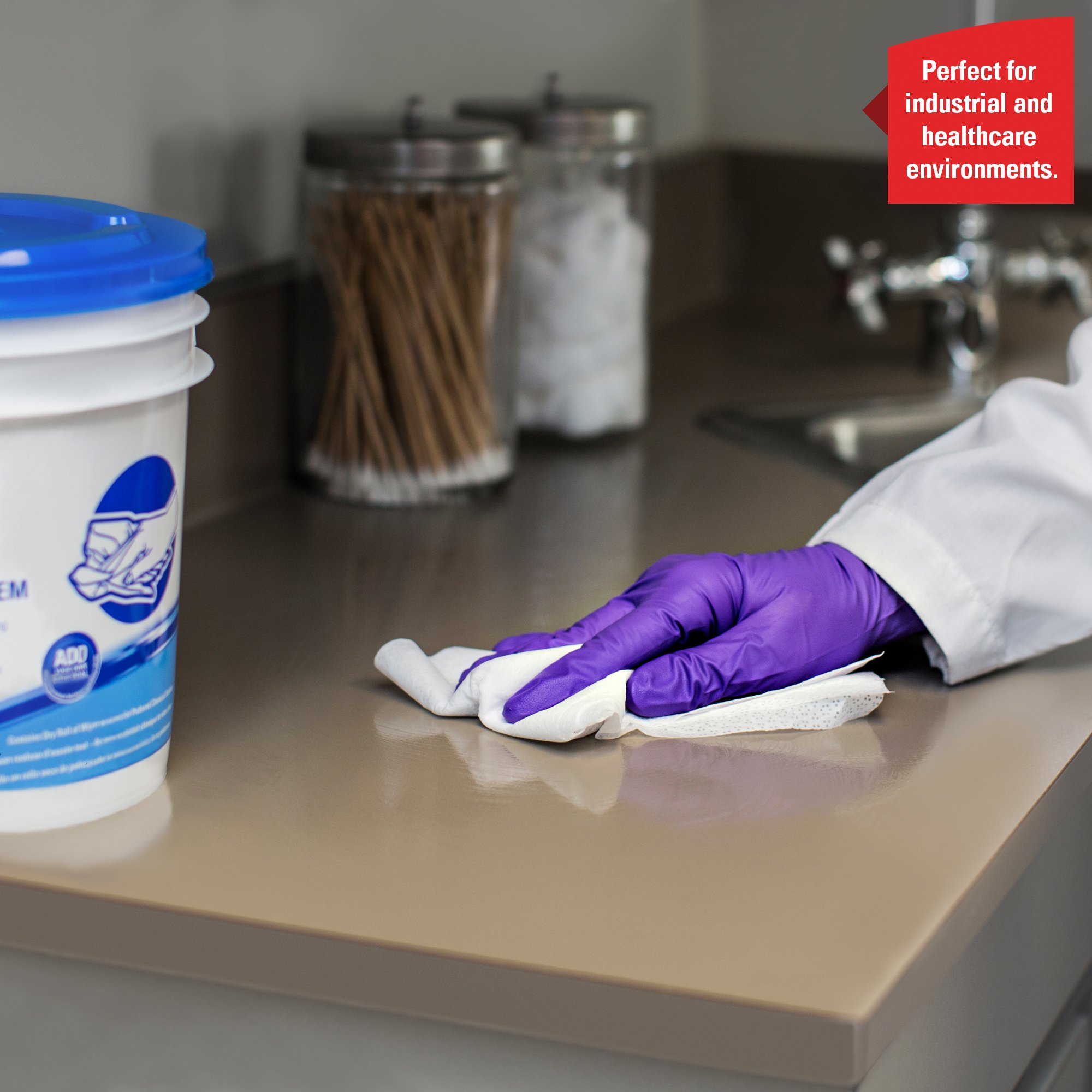WYPALL Wettask Power Clean Wipes For Solvents 7762 White Wipes for Surface Cleaning, Dry Use, Roll of 90, 317 x 305mm,