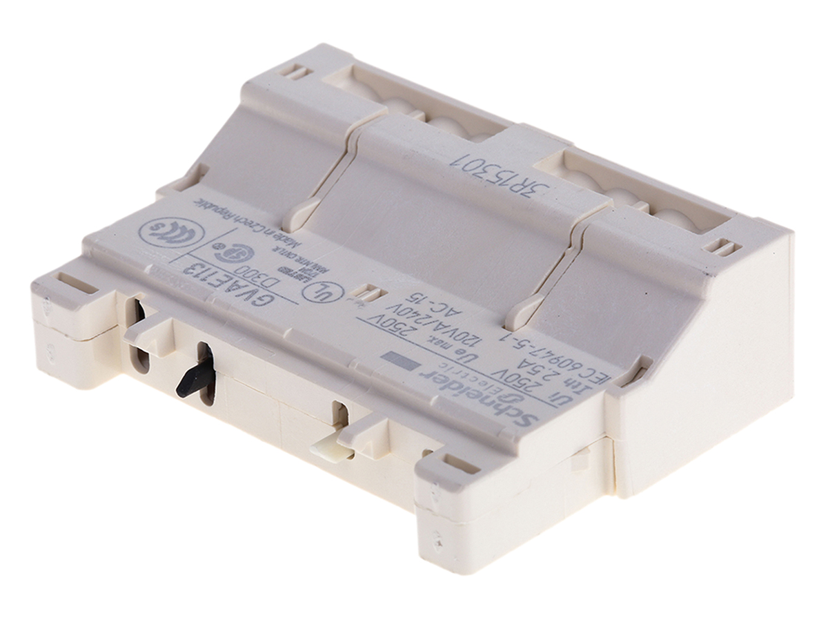 gvae113 Schneider Electric Auxiliary Contact, 2 Contact, 1NC + 1NO, Front Mount GVAE
