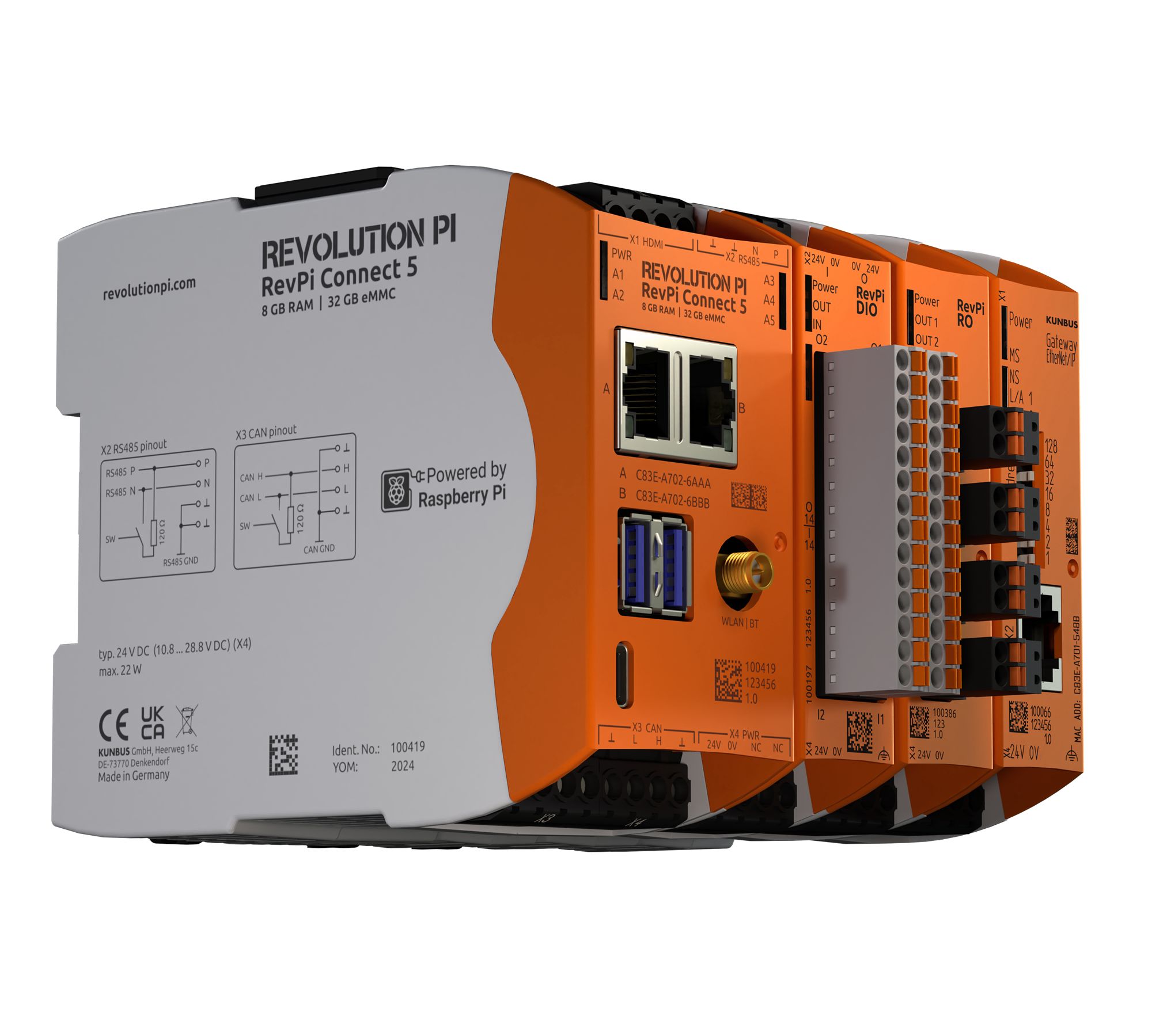 pr100417 Revolution PI RevPi Connect 5, Industrial Computer, 22W, ARM Cortex 2.4 GHz, 32 GB, 4