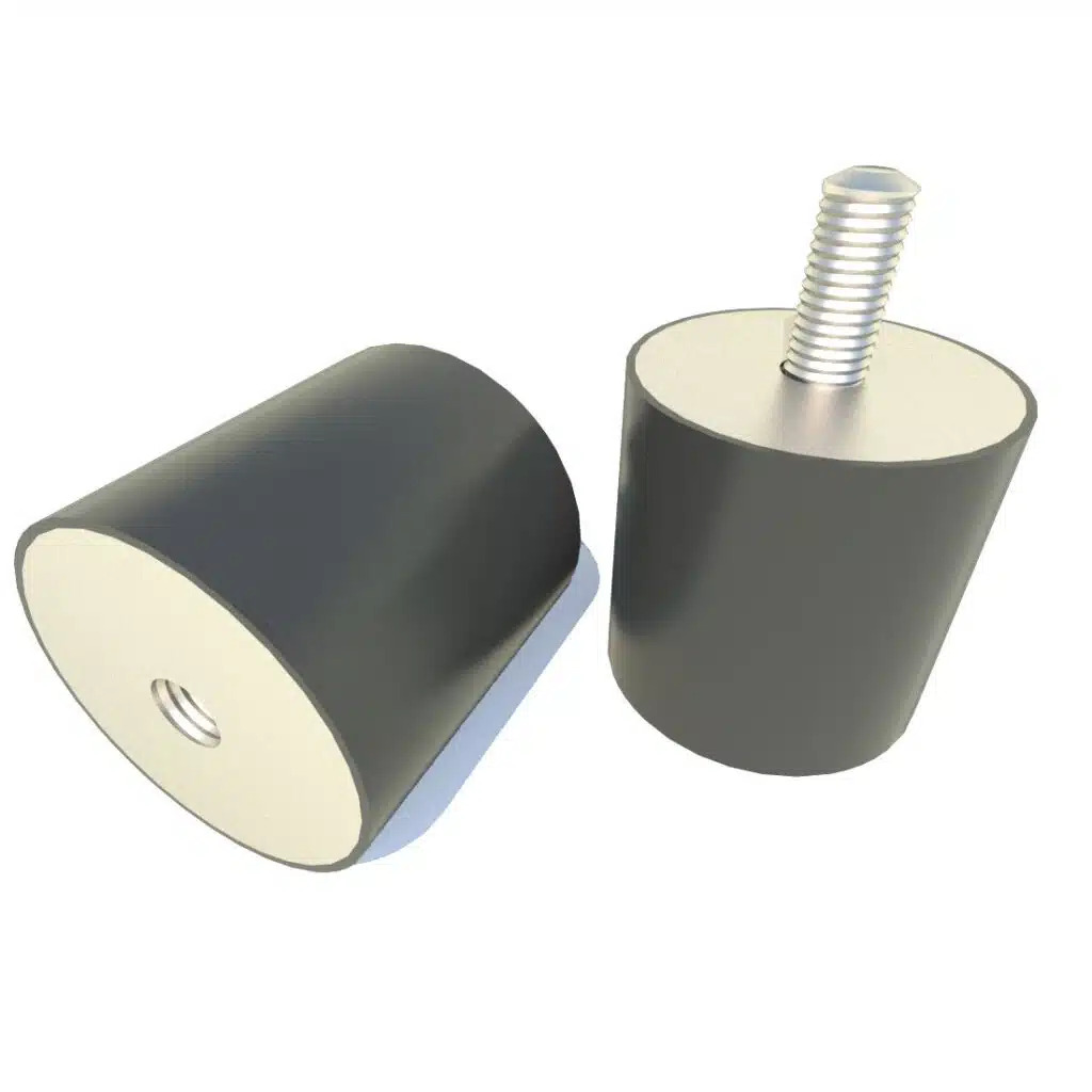 FIBET Circular M10 Anti-Vibration Mount, Male to Female Bobbin with 128.8 kg Compression Load