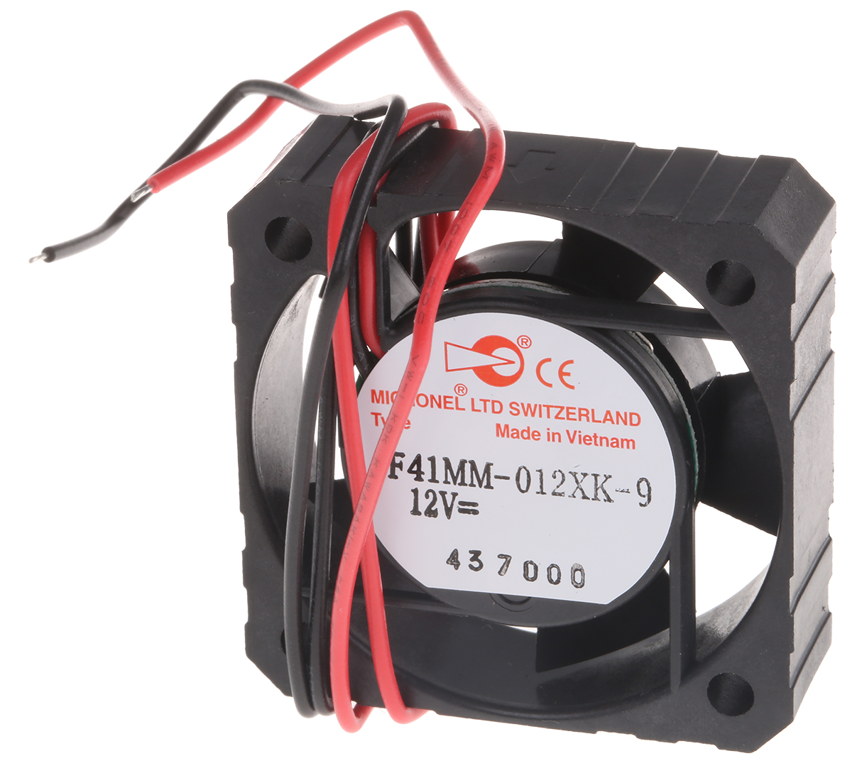 Micronel F41 Series Axial Fan, 12V dc, 7.5 m³/h, 756 mW, 80 mA Max 41 mm 41mm 12 mm
