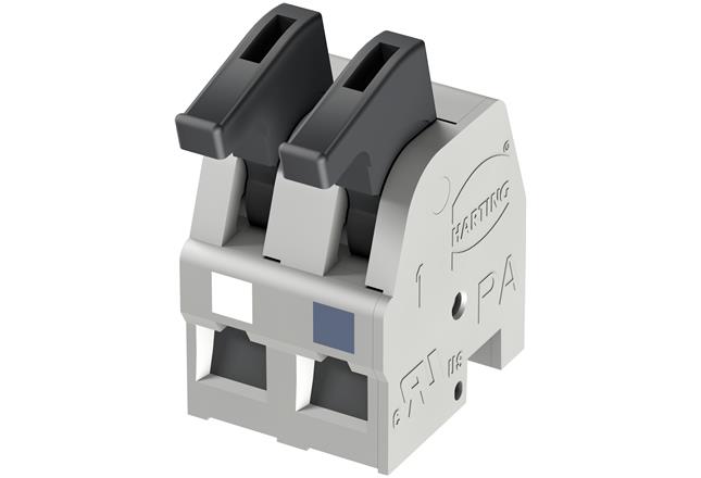 HARTING har-flexicon Series PCB Terminal Block, 2-Contact, 5mm Pitch, 1-Row, Spring Clamp Termination