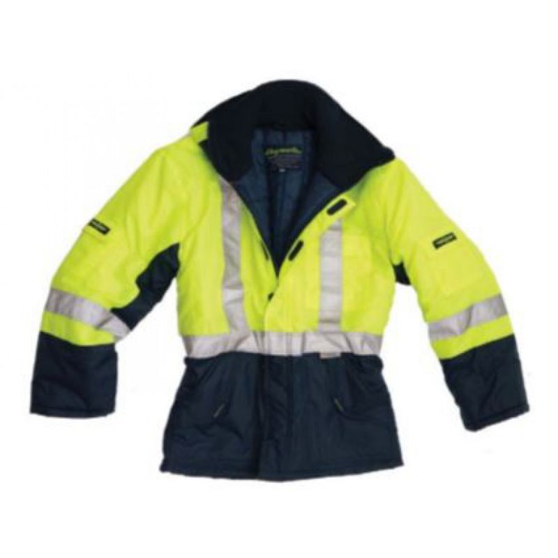 Pro Fit Navy, Yellow Unisex Hi Vis Jacket, L