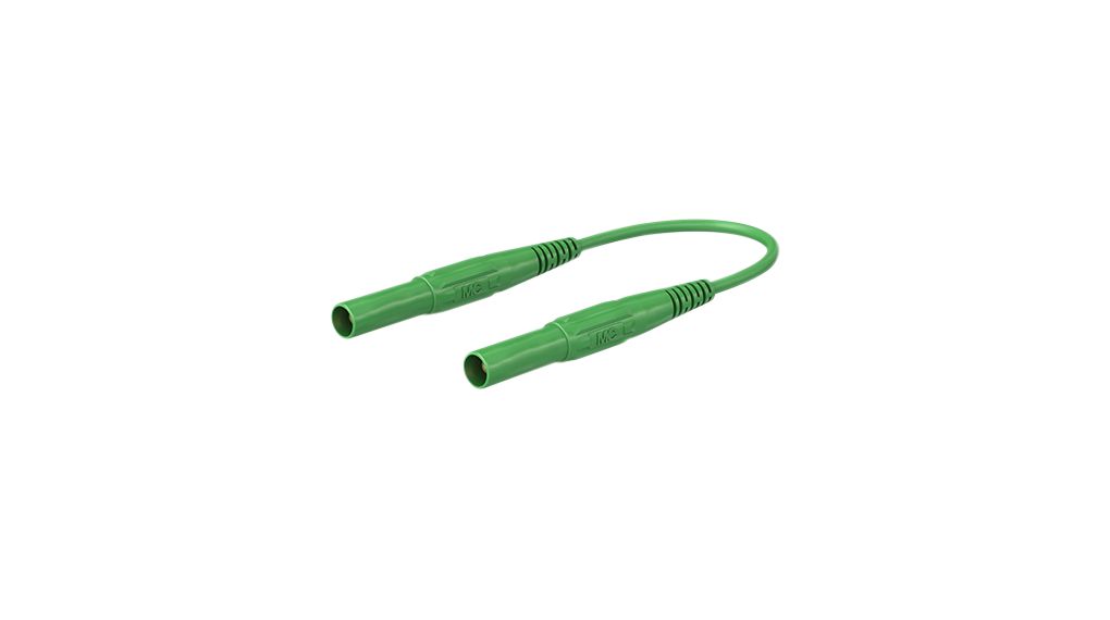 Staubli Test lead, 19A, 1kV, Green, 100cm Lead Length
