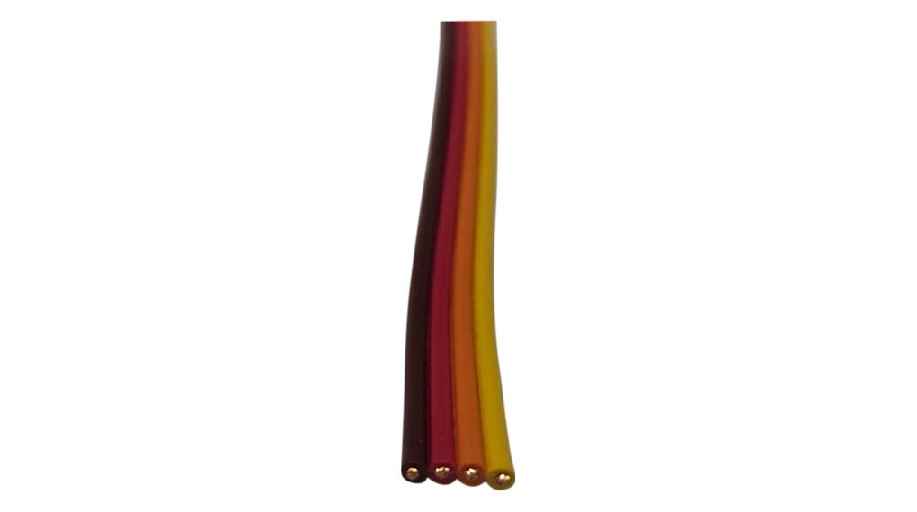rnd-475-00808 Ribbon Cable,PVC,  4Pole 0.75mm²