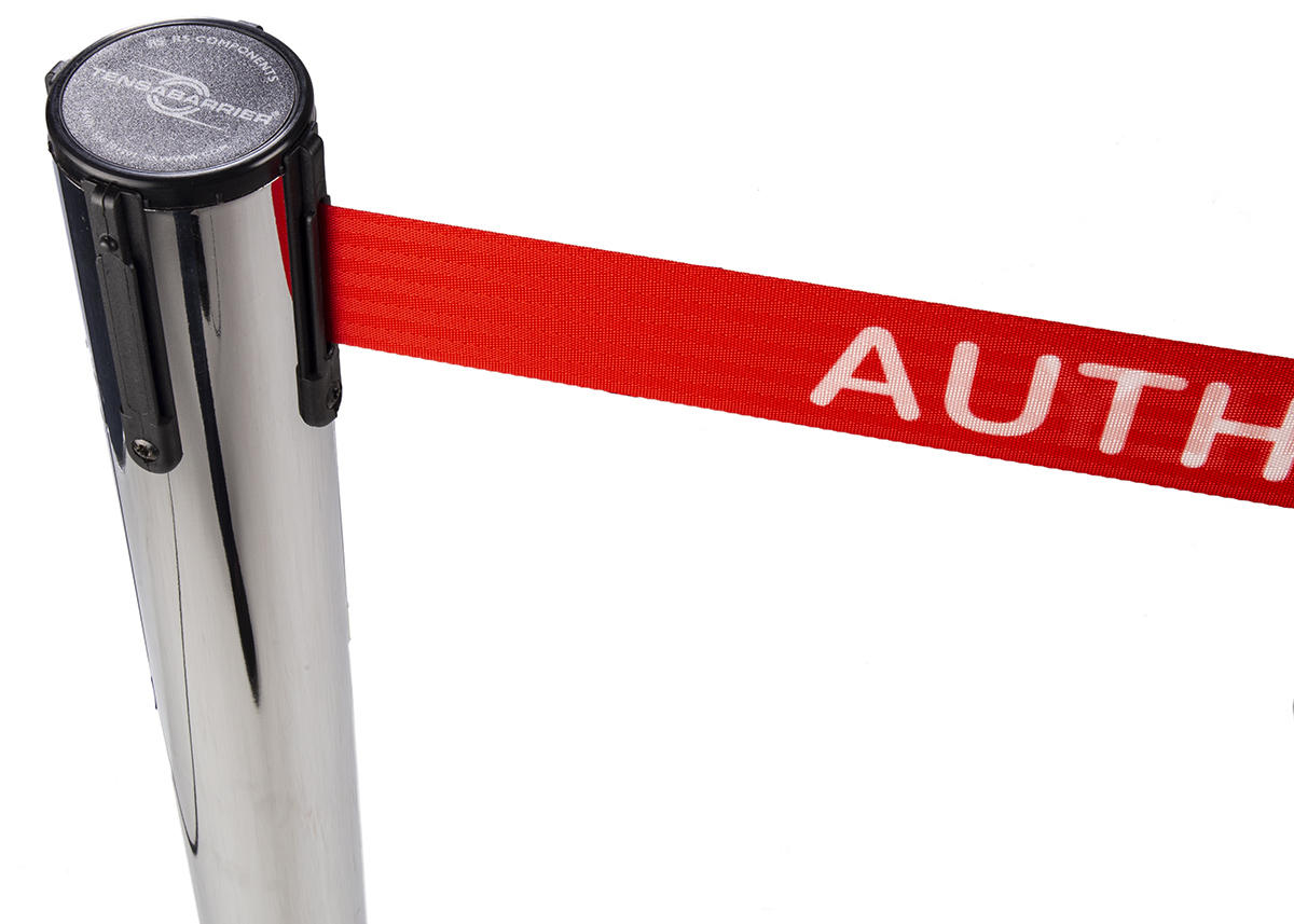 889u-1p-ra Tensator Red & White Retractable Barrier, 2.3m, Red, White Tape
