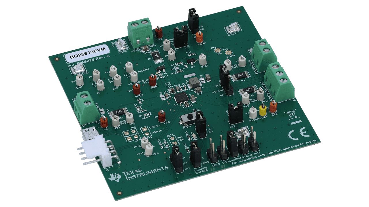 Texas Instruments Power Management IC Development Kit Battery Charger for BQ25619 for BQ25619