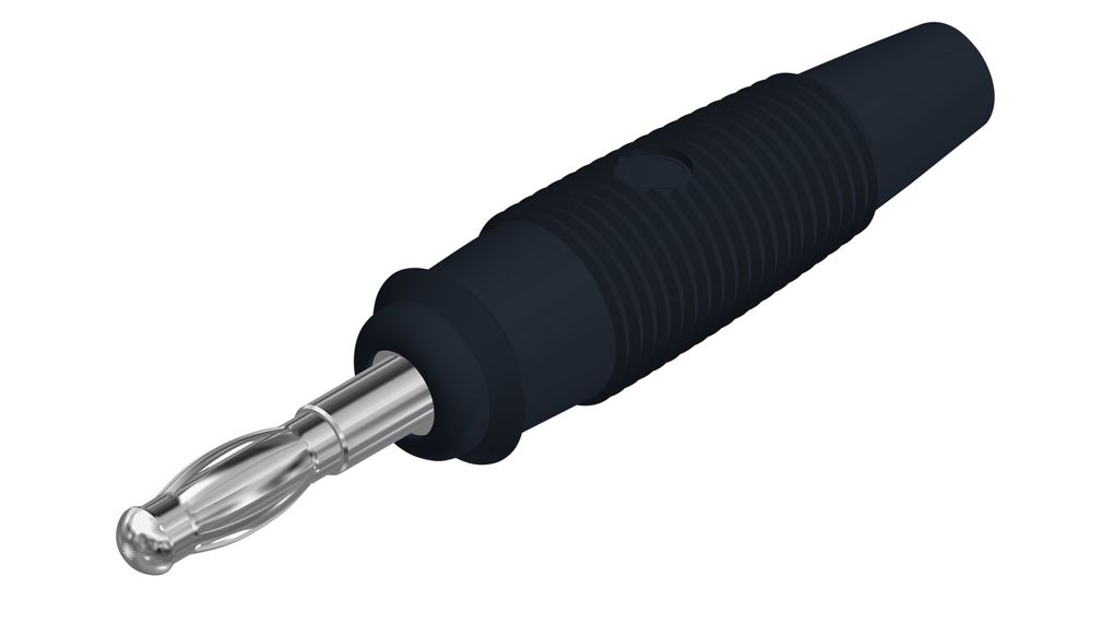 Hirschmann Test & Measurement Black Plug Banana Plug, 4 mm Connector, Solder Termination, 32A, 60V dc, Nickel Plating