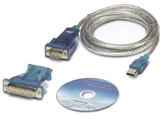 Phoenix Contact RS232 USB A Male to DB-9, DB25 Female Interface Converter