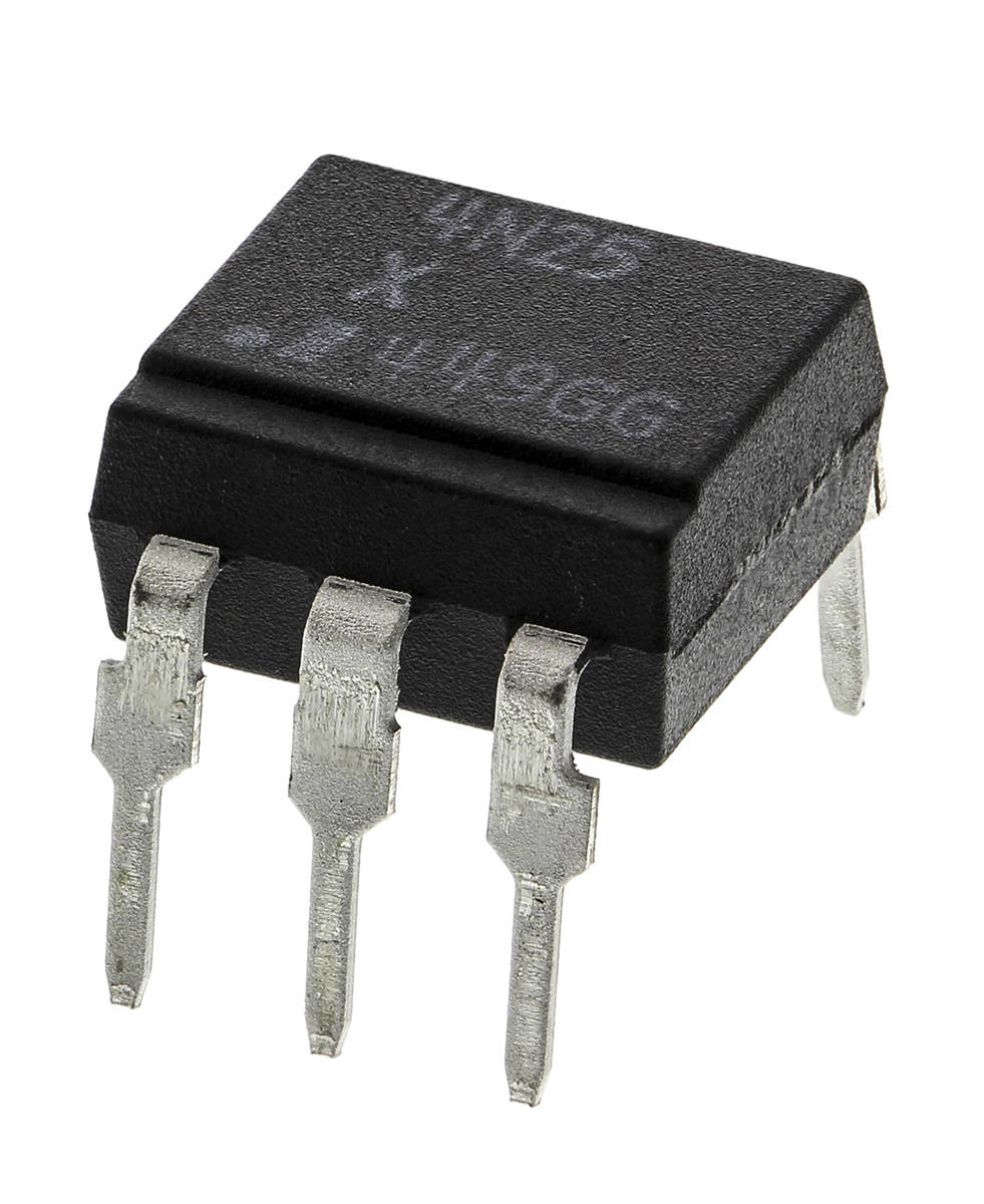Isocom, 4N25 DC Input Transistor Output Optocoupler, Through Hole, 6-Pin PDIP
