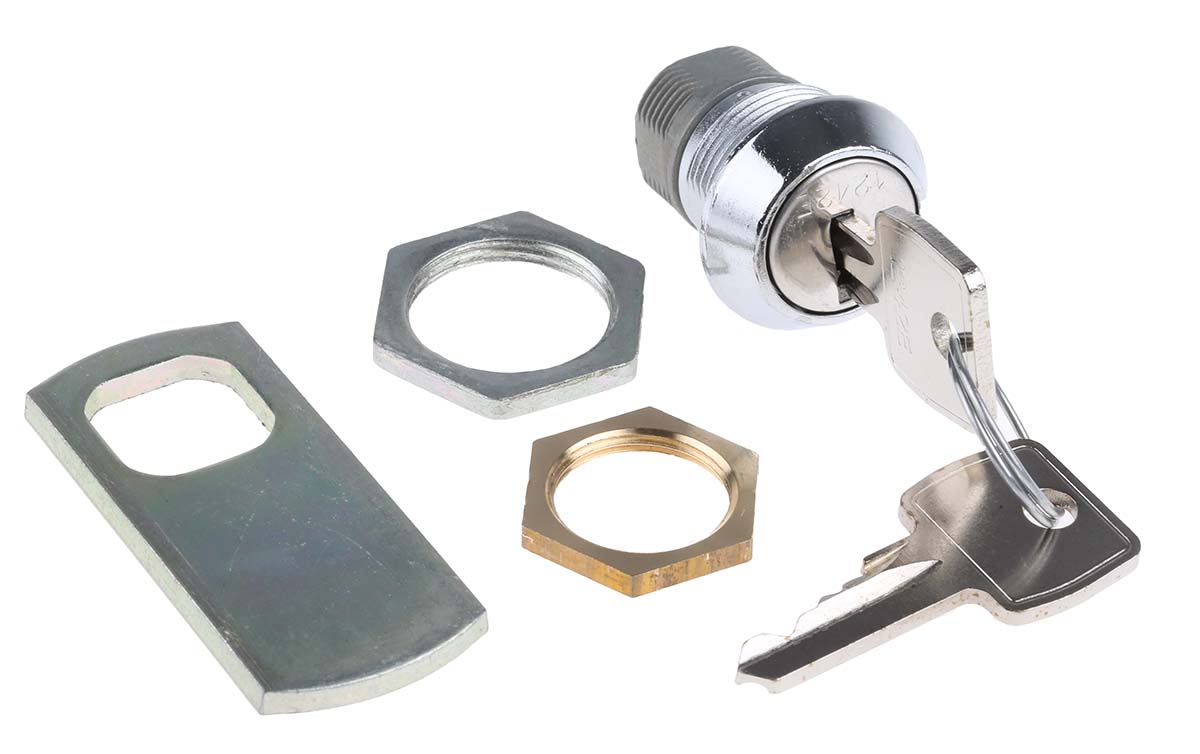 Euro-Locks a Lowe & Fletcher group Company Camlock, 13 mm Panel-to-Tongue 20.1 x 17.6 mm, Key Unlock