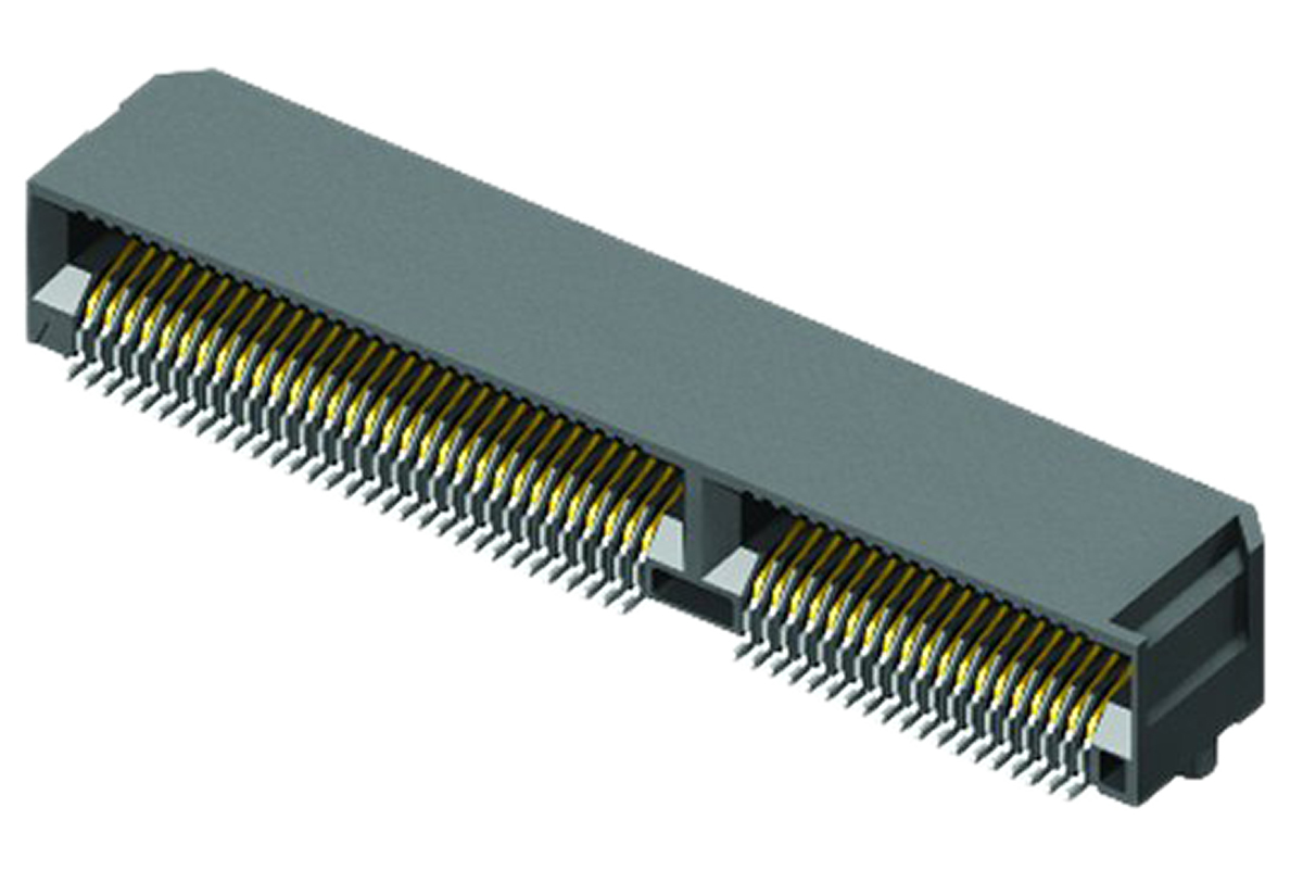 Samtec MEC6-RA Series Right Angle Female Edge Connector, Surface Mount, 20-Contacts, 0.635mm Pitch, 2-Row, Solder
