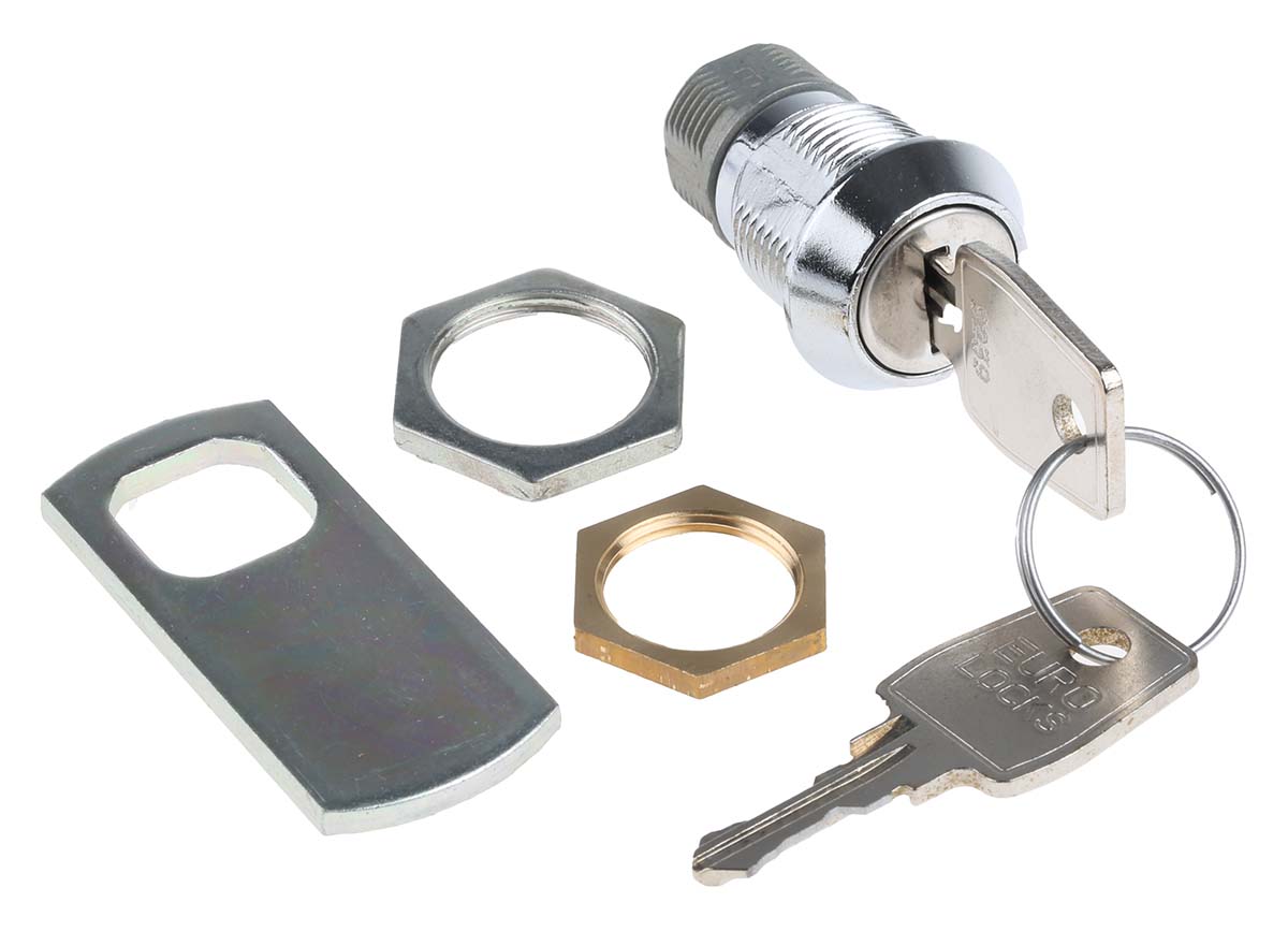 Euro-Locks a Lowe & Fletcher group Company Camlock, 19 mm Panel-to-Tongue 20.1 x 17.6 mm, Key Unlock