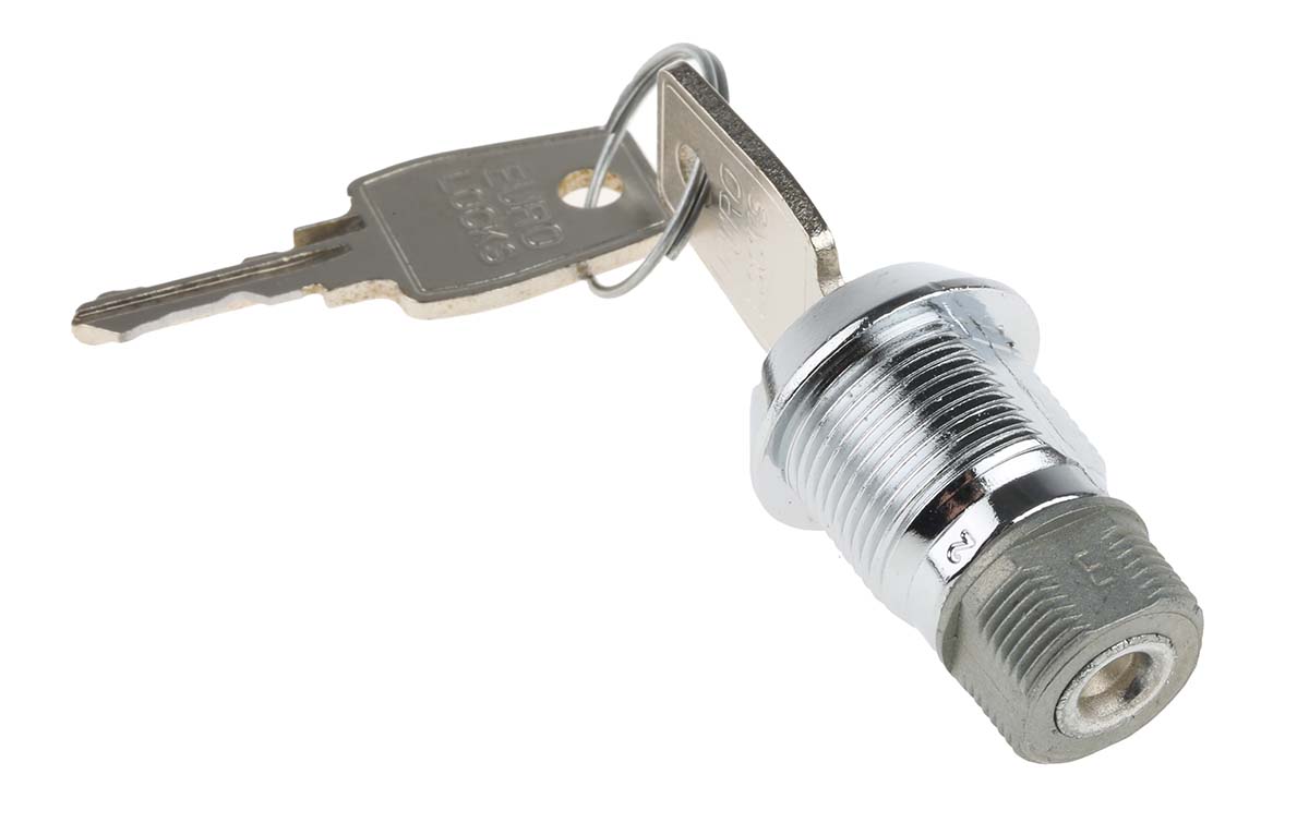 f6-53-2 Euro-Locks a Lowe & Fletcher group Company Camlock, 19 mm Panel-to-Tongue 20.1 x 17.6 mm, Key Unlock