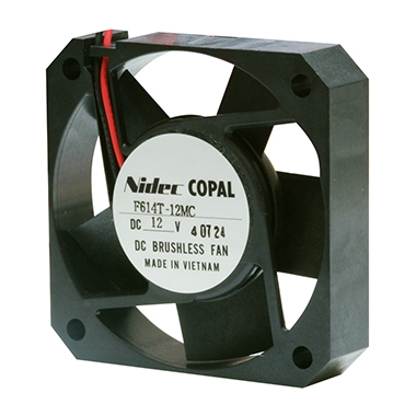 Nidec Components F Series Axial Fan, 12V dc, 0.36 m³/min, 720 mW, 60 mA Max 62 mm 14.5mm 62 mm